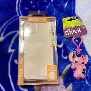 Phone case for iPhone 11 and Xr and a girl stitch key chain